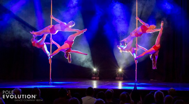 Studio Verve instructors in the opening act for the recent Sydney Pole Show &#039;ELEMENTS&#039;
